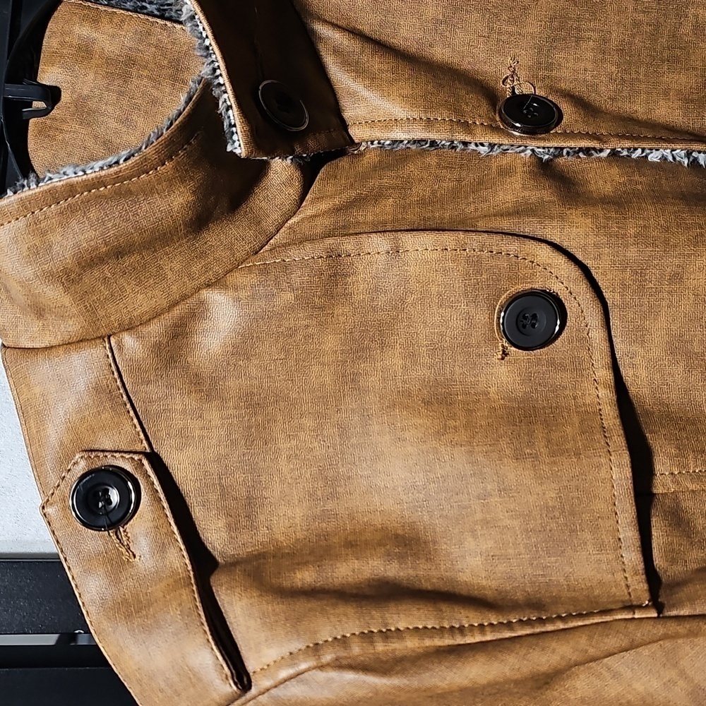 Stylish Unbranded Tan Button-Up Jacket Size Xl - image 4